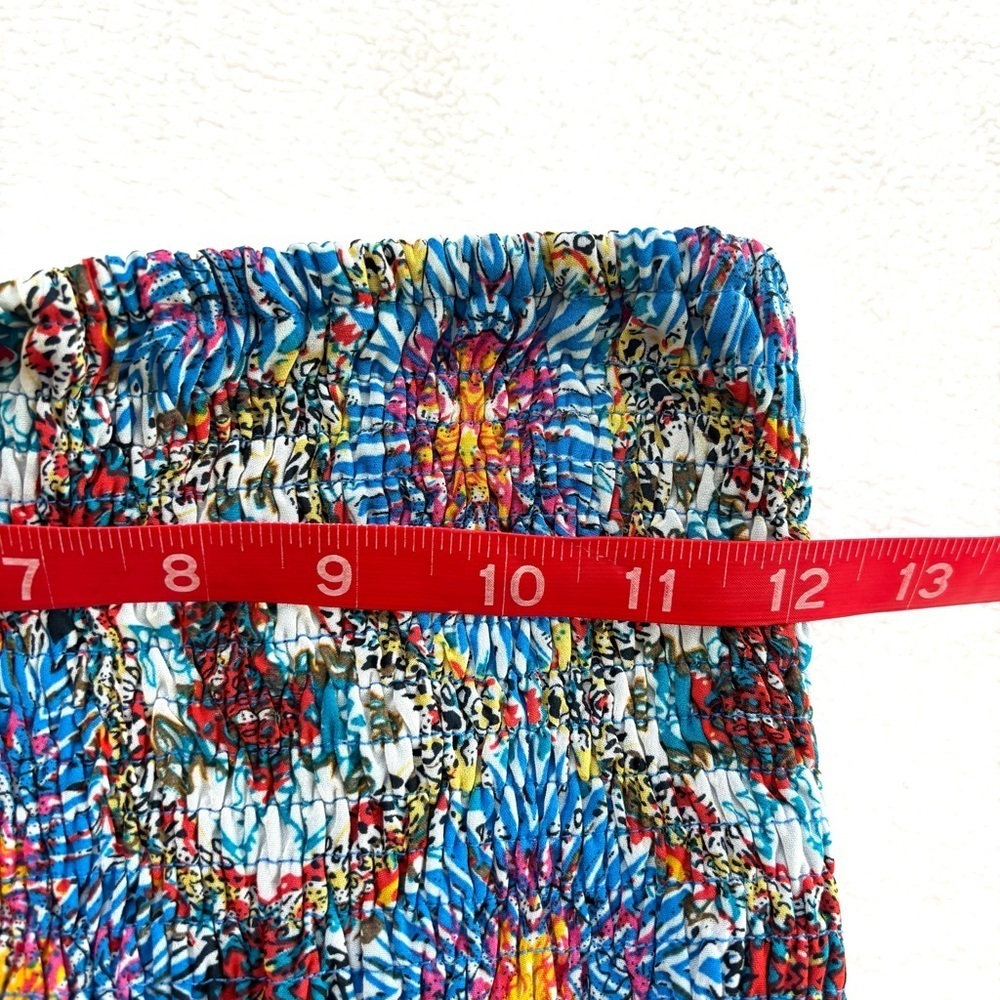 Blue Floral Strapless Maxi Dress - Picture 12 of 13